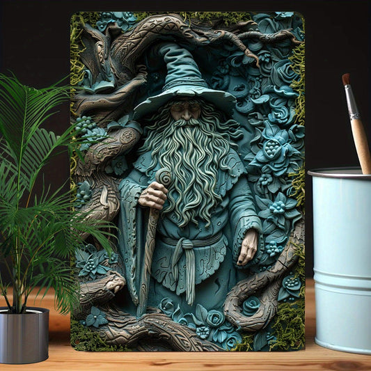 Forest Wizard Metal Sign Male Witch Wall Art Mystic Wall Decor