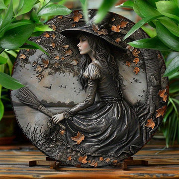 Autumn Witch Metal Sign Wicca Samhain Decor-MoonChildWorld