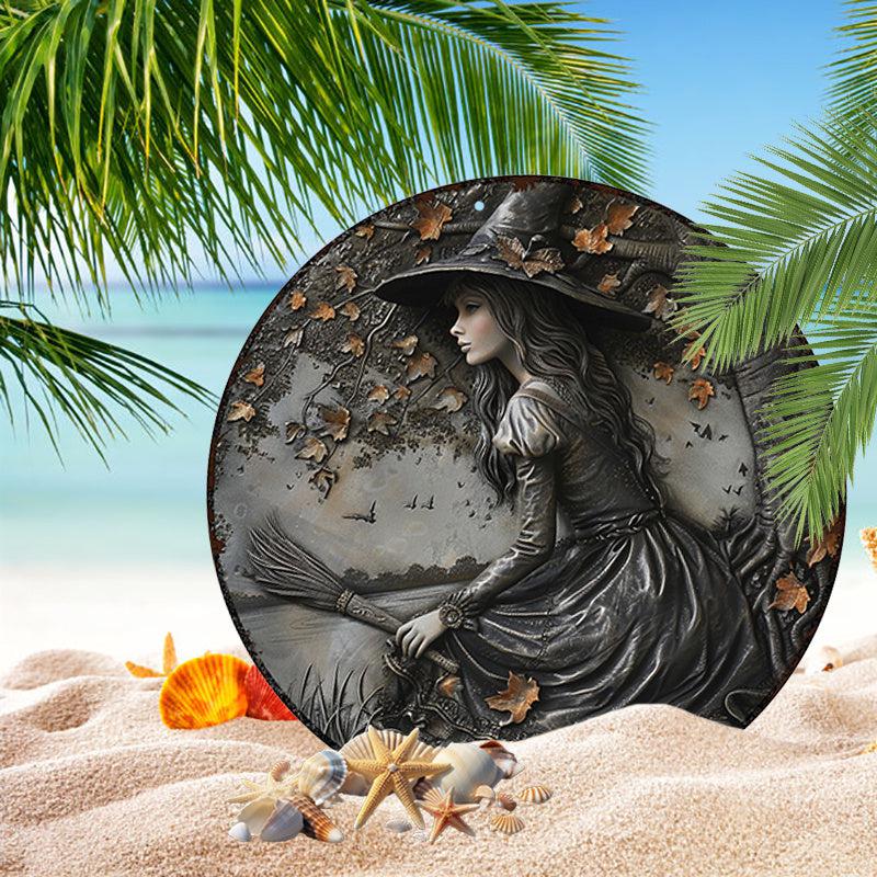 Autumn Witch Metal Sign Wicca Samhain Decor-MoonChildWorld