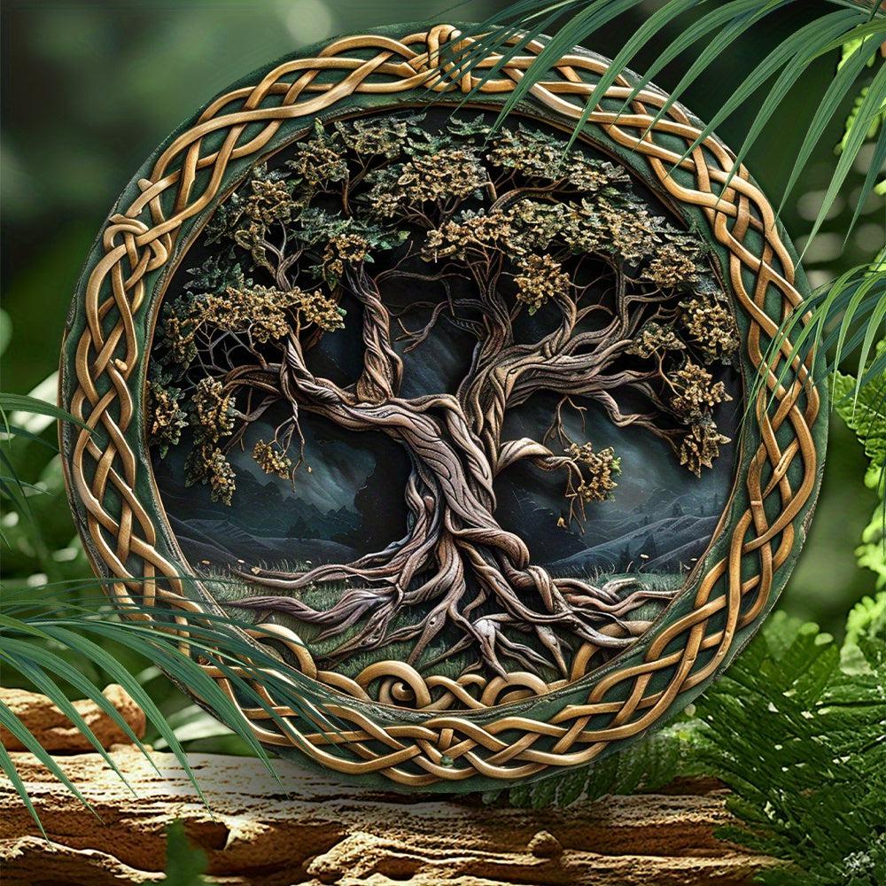 Celtic Tree of Life Pagan Metal Sign Symbolic Decor-MoonChildWorld