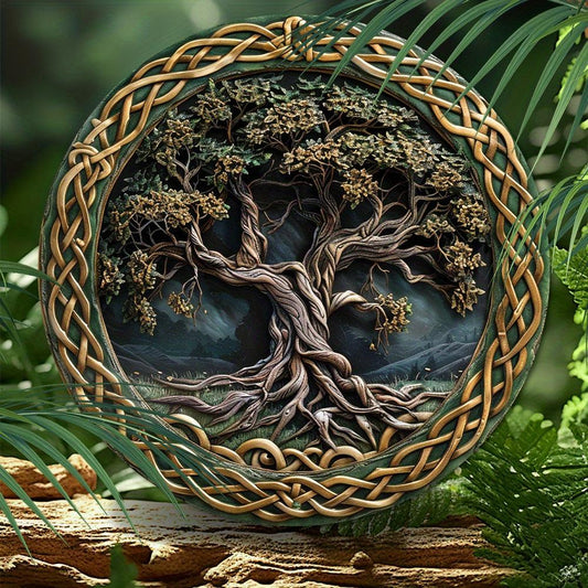 Celtic Tree of Life Pagan Metal Sign Symbolic Decor