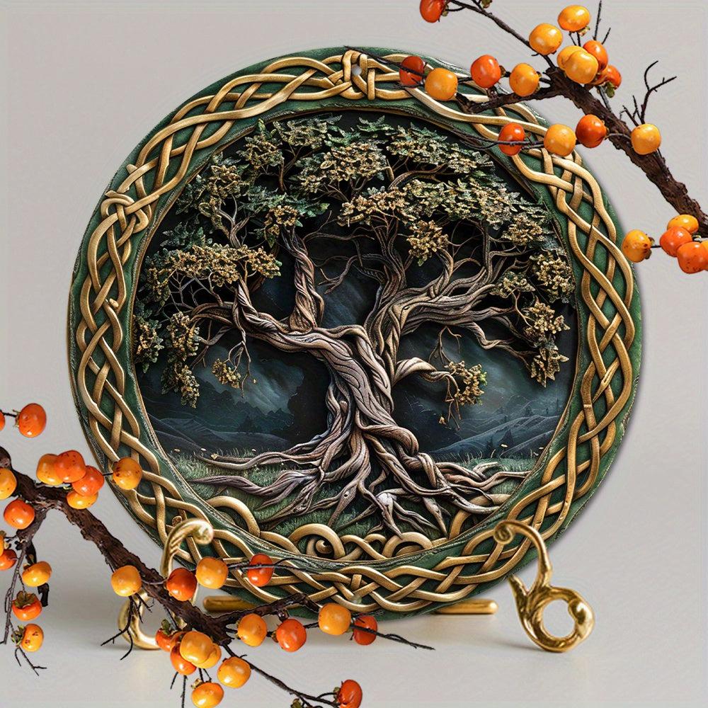 Celtic Tree of Life Pagan Metal Sign Symbolic Decor-MoonChildWorld