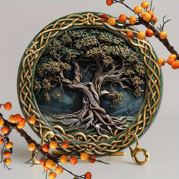 Celtic Tree of Life Pagan Metal Sign Symbolic Decor