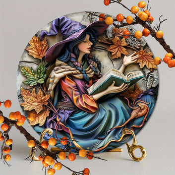 Elegant Reading Witch Metal Sign Mystical Home Decor