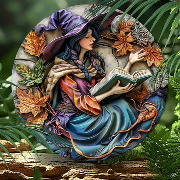 Elegant Reading Witch Metal Sign Mystical Home Decor-MoonChildWorld