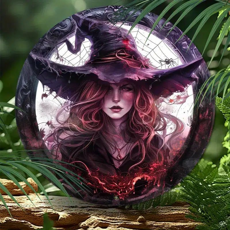 Gothic Witch Metal Sign Halloween Home Decor-MoonChildWorld