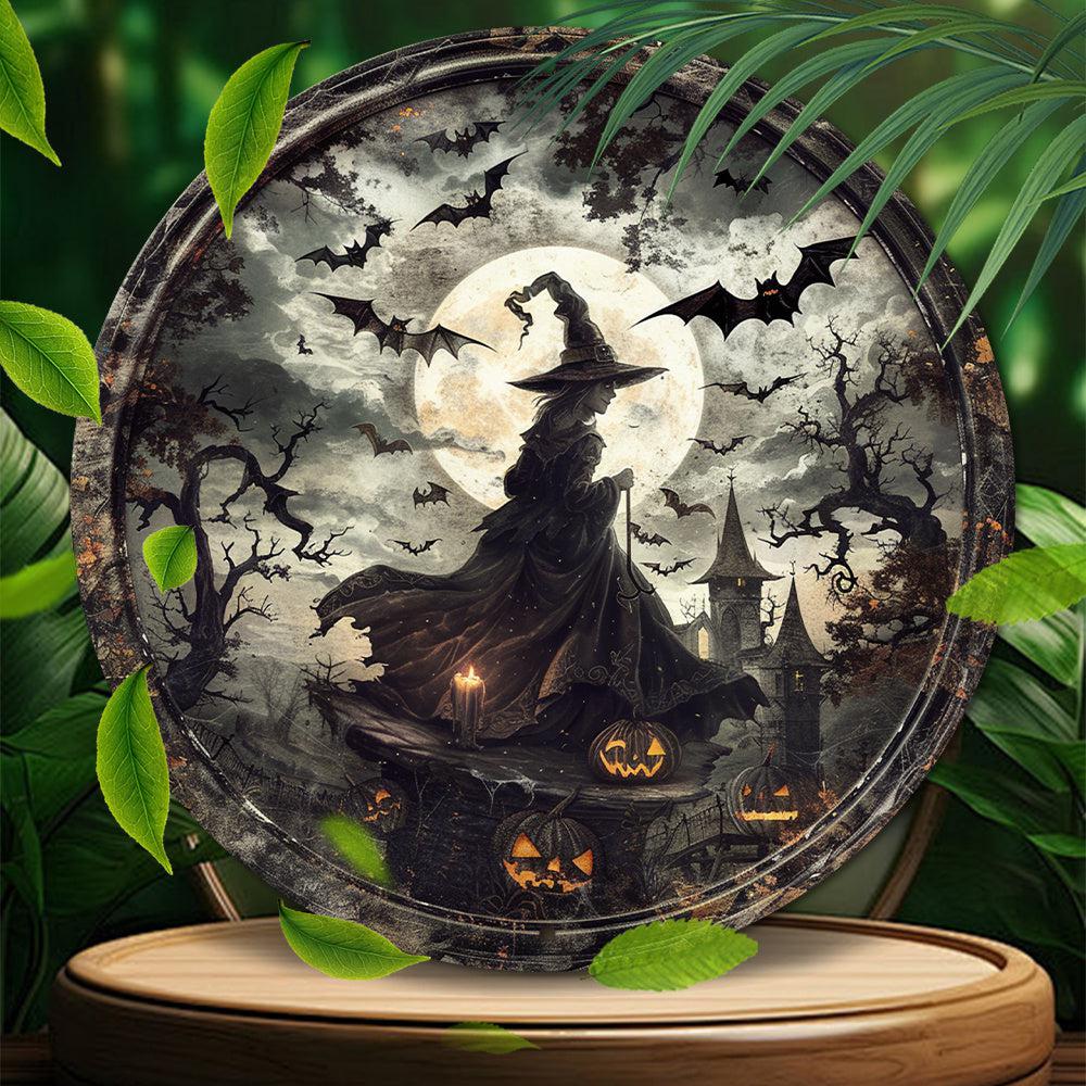 Witch Halloween Metal Sign Haunted House Decoration-MoonChildWorld