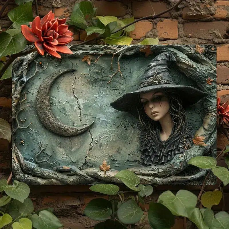 Moon Witch Wall Art Witchy Wall Sign Spooky Home Decor-MoonChildWorld