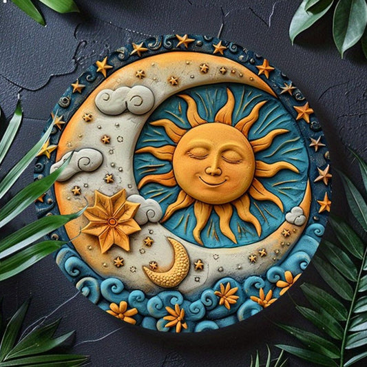 Star Sun Moon Metal Sign Celestial Home Decor