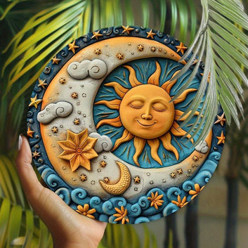 Star Sun Moon Metal Sign Celestial Home Decor