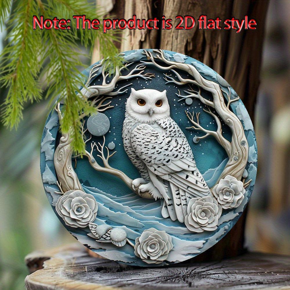 Winter Owl Metal Sign – Enchanting Home Decor-MoonChildWorld