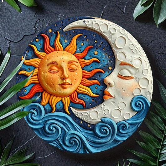 Sun and Moon Metal Sign Celestial Home Decor