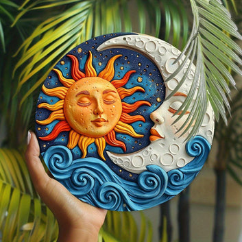 Sun and Moon Metal Sign Celestial Home Decor