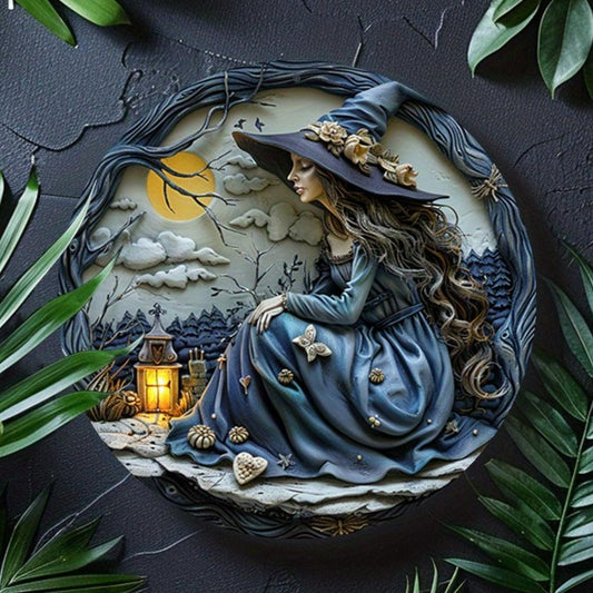 Winter Witch Metal Sign Pagan Yule Home Decor