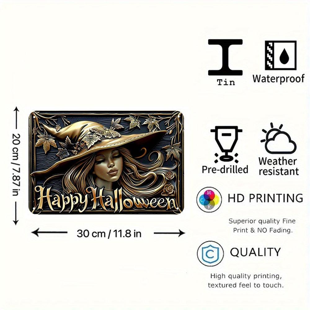 Happy Halloween Witch Metal Sign Halloween Welcome Sign-MoonChildWorld