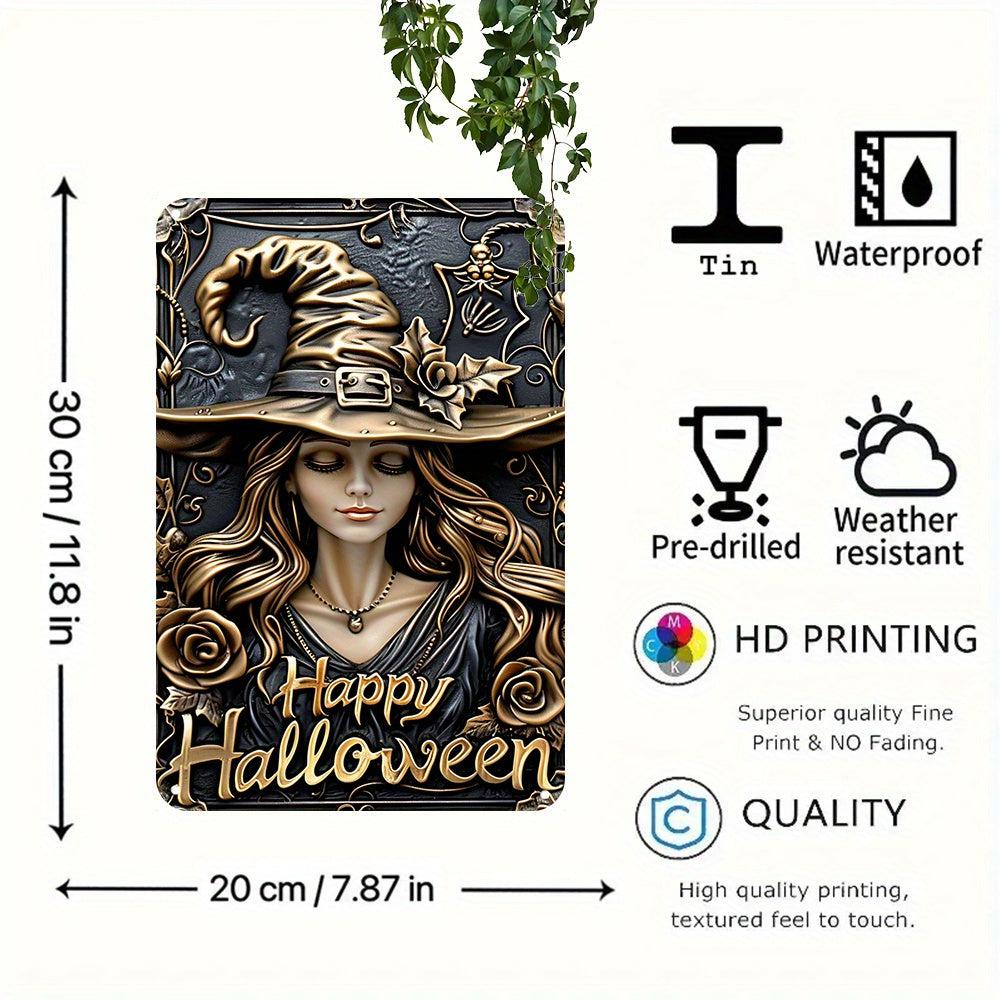 Happy Halloween Witch Metal Sign Halloween Welcome Sign-MoonChildWorld