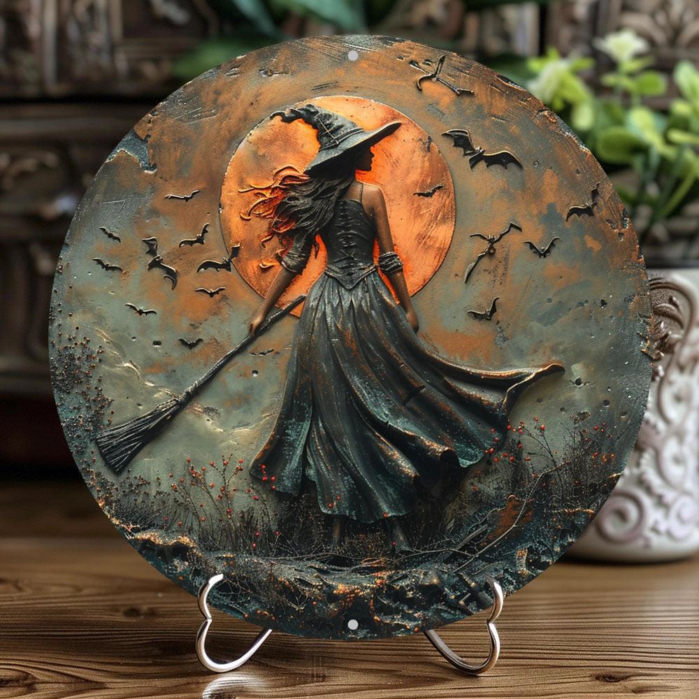 Gothic Witch Metal Sign Halloween Decor-MoonChildWorld