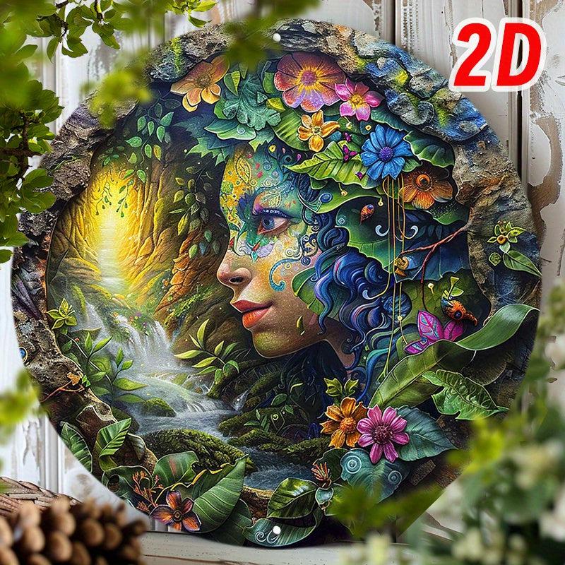 Mother Earth Gaia Goddess Pagan Metal Sign Wicca Beltane Home Decor-MoonChildWorld