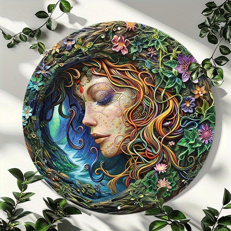 Mother Earth Gaia Goddess Pagan Metal Sign Wicca Beltane Home Decor-MoonChildWorld