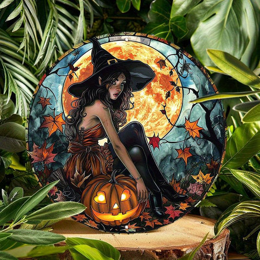 Halloween Witch Metal Sign Spooky Home Decor