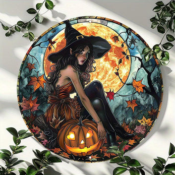 Halloween Witch Metal Sign Spooky Home Decor