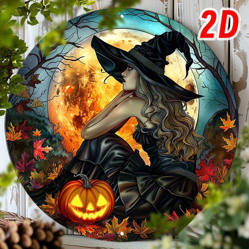 Spooky Witch Metal Sign Vintage Halloween Decor-MoonChildWorld