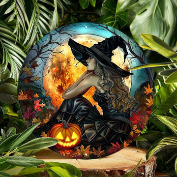 Spooky Witch Metal Sign Vintage Halloween Decor-MoonChildWorld