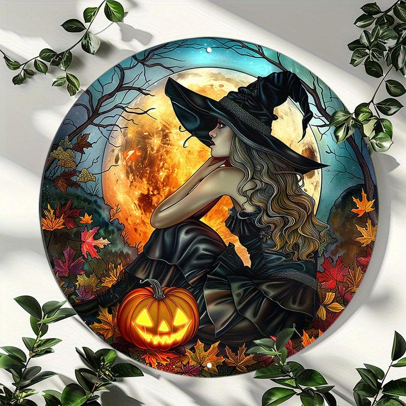 Spooky Witch Metal Sign Vintage Halloween Decor-MoonChildWorld