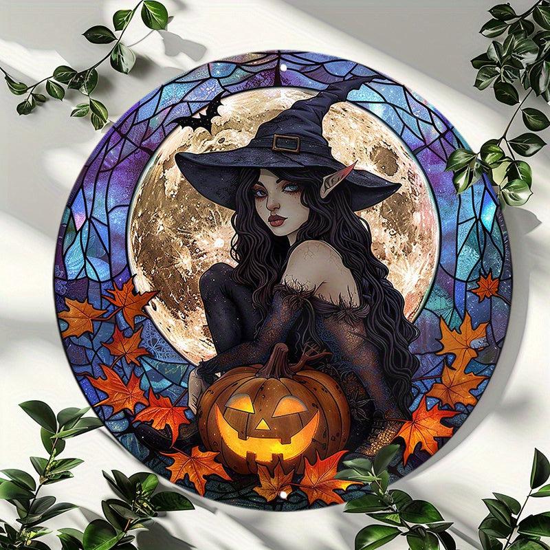 Spooky Witch Metal Sign Vintage Halloween Decor-MoonChildWorld