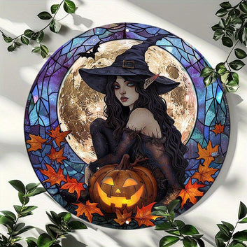 Spooky Witch Metal Sign Vintage Halloween Decor