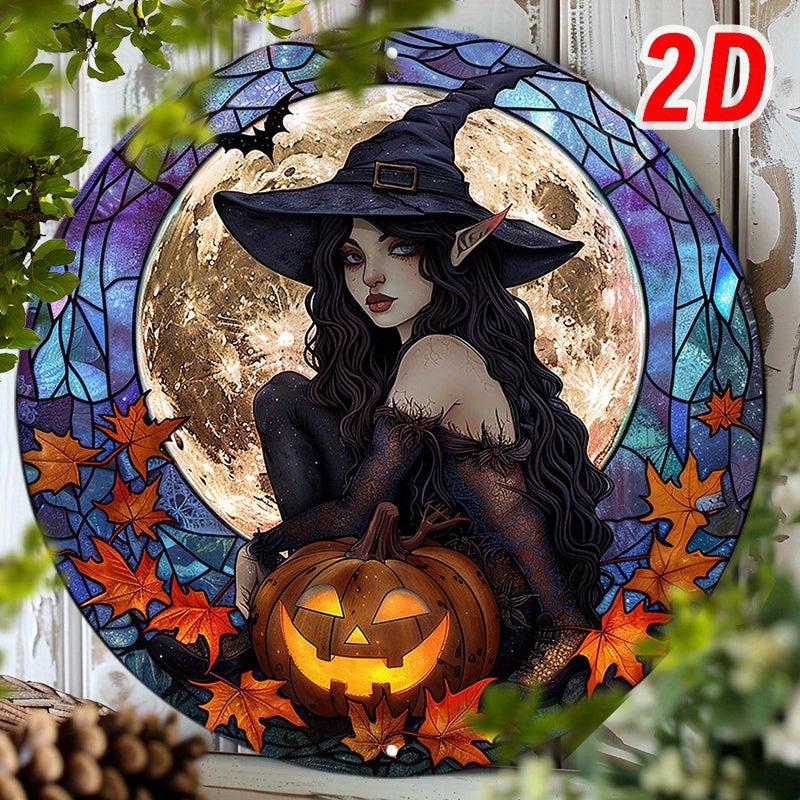 Spooky Witch Metal Sign Vintage Halloween Decor-MoonChildWorld