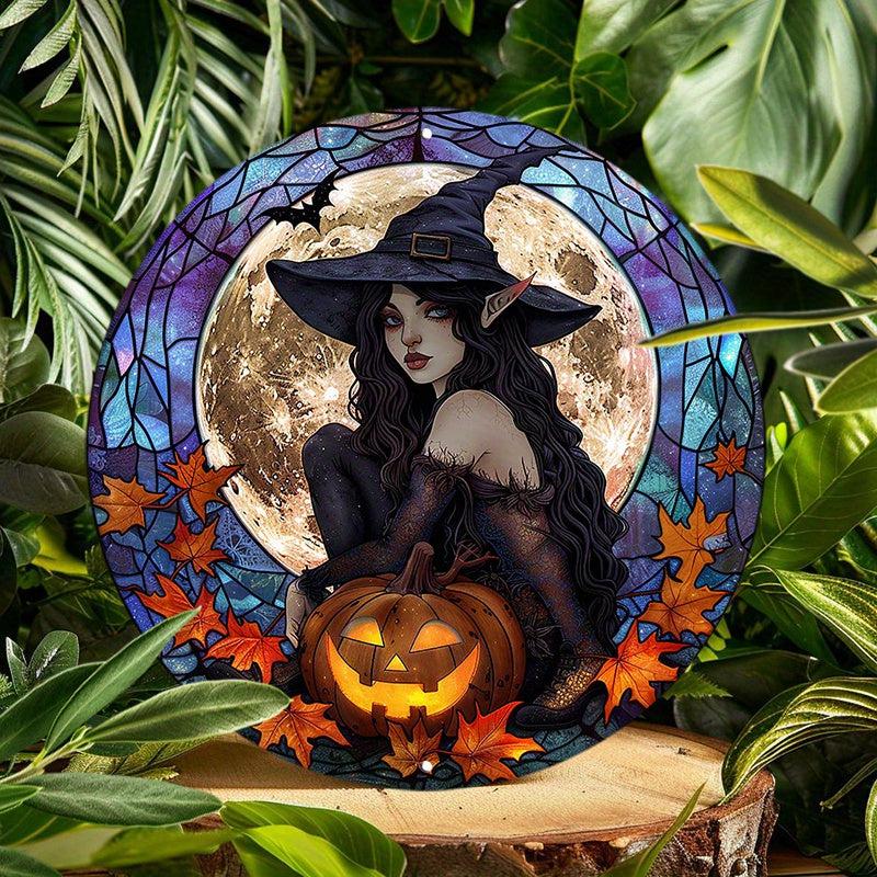 Spooky Witch Metal Sign Vintage Halloween Decor-MoonChildWorld