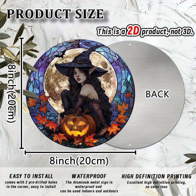 Spooky Witch Metal Sign Vintage Halloween Decor-MoonChildWorld