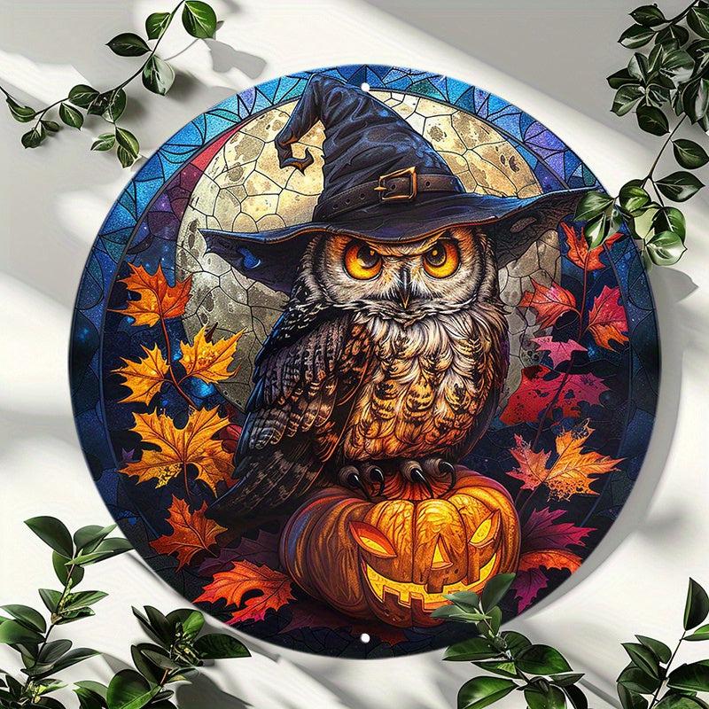 Kitsch cheapest owl vintage style Halloween wreath