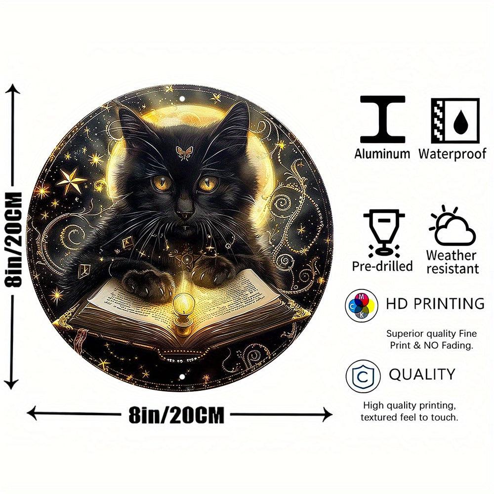 Magic Black Cat Metal Sign Occult Cat Witchcraft Decor-MoonChildWorld