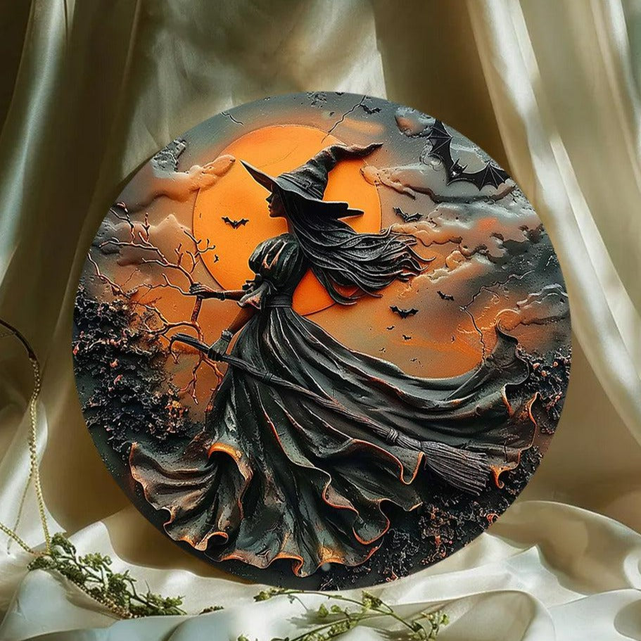 Dark Witch Halloween Metal Sign Gothic Decor-MoonChildWorld