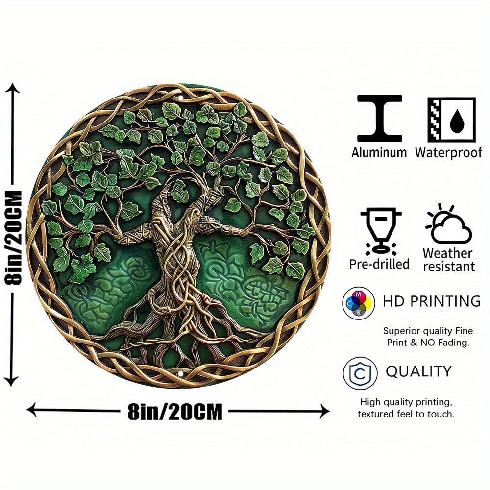 Tree Of Life Pagan Metal Sign Spiritual Decor-MoonChildWorld