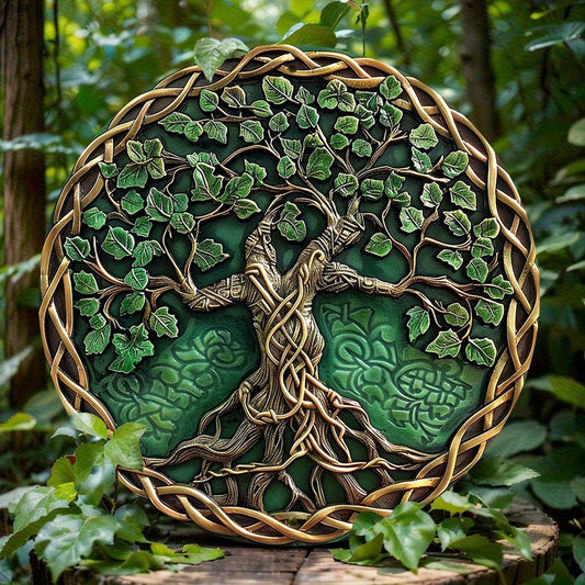 Tree Of Life Pagan Metal Sign Spiritual Decor