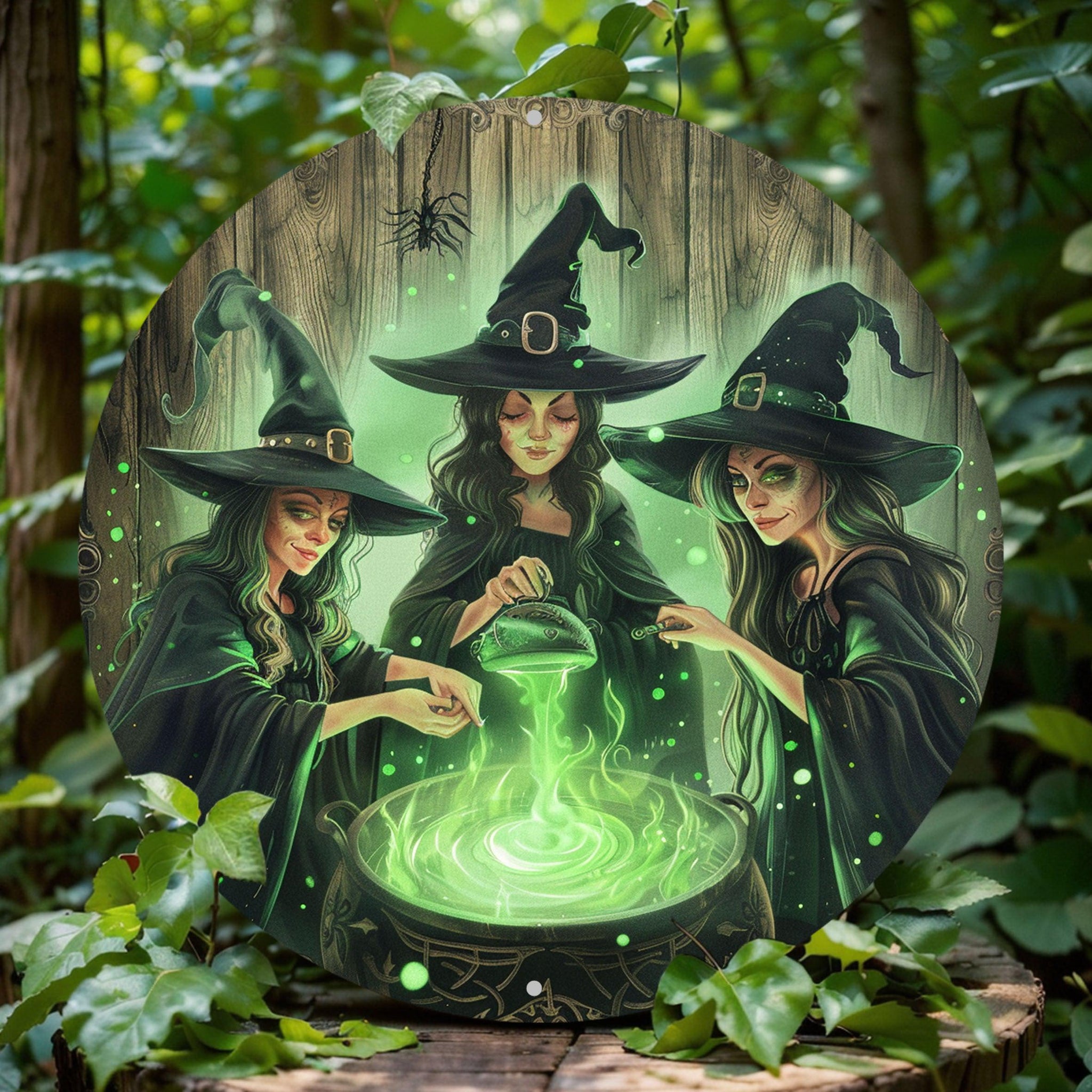 Cauldron Witch Metal Sign Halloween Home Decor-MoonChildWorld