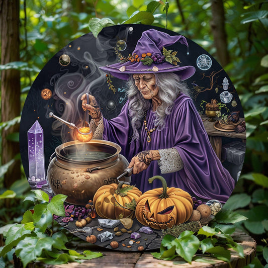 Wizard Brewing Potion Witchy Metal Sign