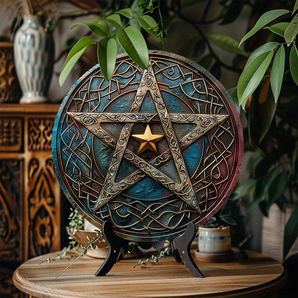 Celtic Pentacle Wicca Metal Sign Pagan Decor-MoonChildWorld