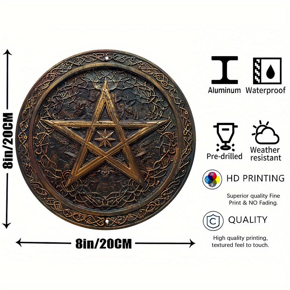 Celtic Pentacle Metal Sign Pentagram Wicca Pagan Decor-MoonChildWorld