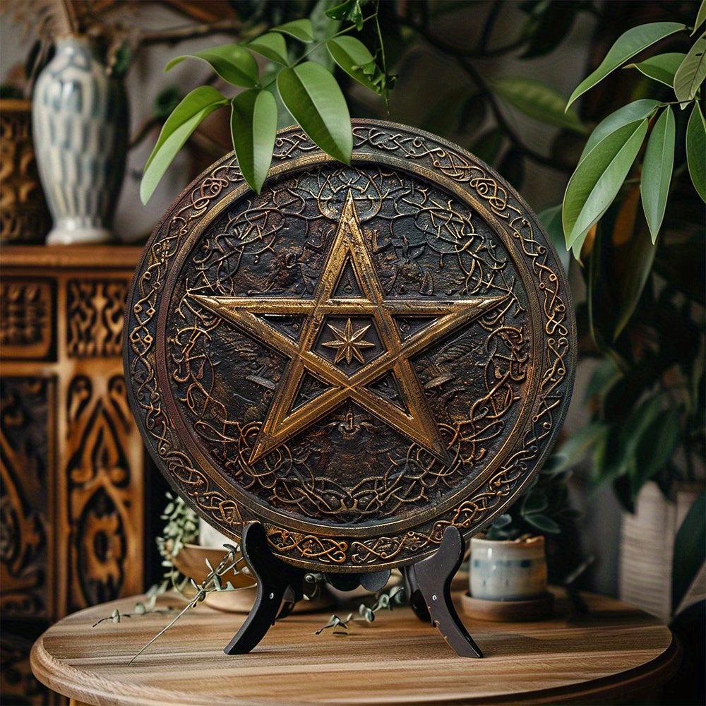 Celtic Pentacle Metal Sign Pentagram Wicca Pagan Decor-MoonChildWorld