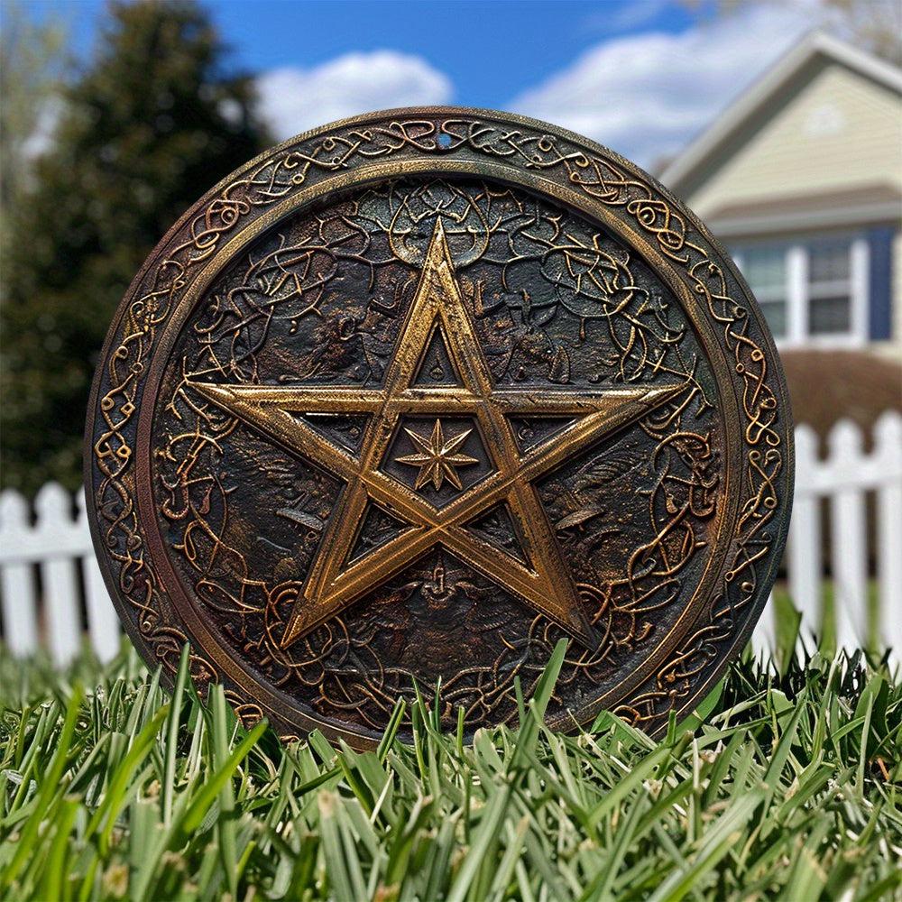 Celtic Pentacle Metal Sign Pentagram Wicca Pagan Decor-MoonChildWorld