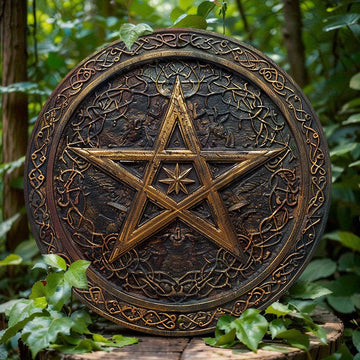 Celtic Pentacle Metal Sign Pentagram Wicca Pagan Decor-MoonChildWorld