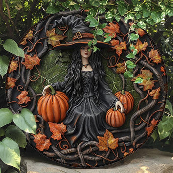 Halloween Pumpkins Witch Metal Sign Gothic Home Decor