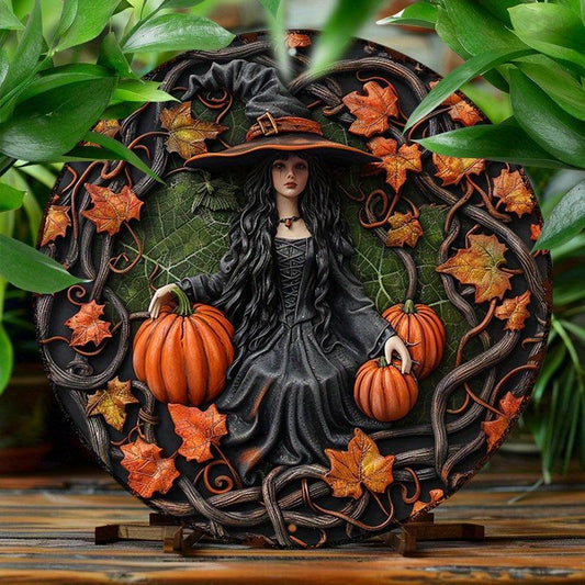 Halloween Pumpkins Witch Metal Sign Gothic Home Decor