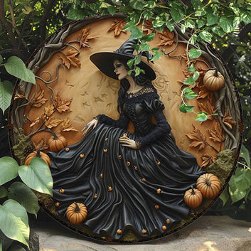 Pumpkin Halloween Metal Sign Gothic Witch Metal Sign