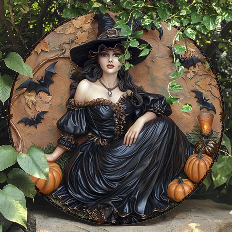 Halloween Witch Metal Sign Spooky Decor-MoonChildWorld