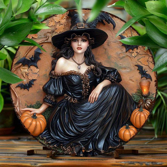 Halloween Witch Metal Sign Spooky Decor